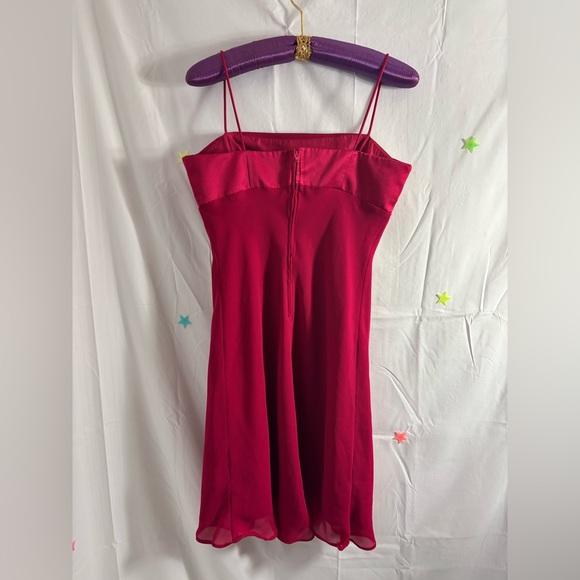 VTG Michaelangelo Fuchsia Satin Mini Gown Size 6 - Picture 4 of 14